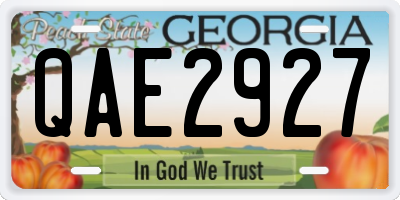 GA license plate QAE2927