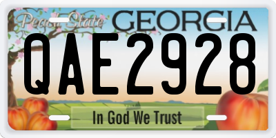 GA license plate QAE2928