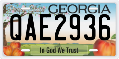 GA license plate QAE2936