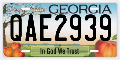GA license plate QAE2939