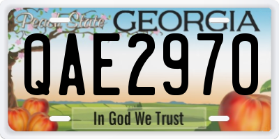 GA license plate QAE2970