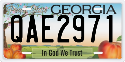 GA license plate QAE2971