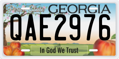 GA license plate QAE2976