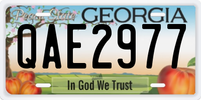 GA license plate QAE2977