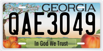 GA license plate QAE3049