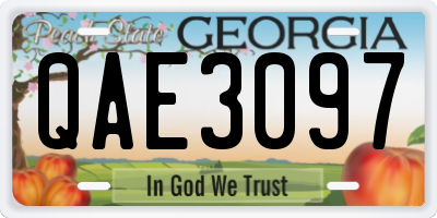 GA license plate QAE3097