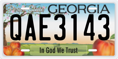 GA license plate QAE3143