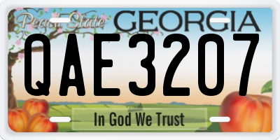 GA license plate QAE3207