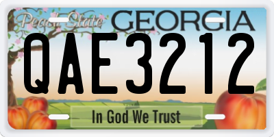 GA license plate QAE3212
