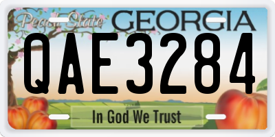 GA license plate QAE3284