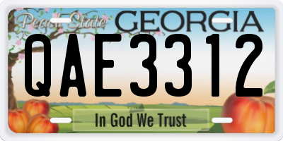 GA license plate QAE3312