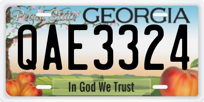 GA license plate QAE3324