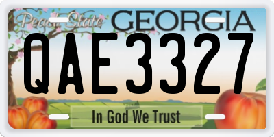 GA license plate QAE3327