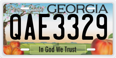 GA license plate QAE3329