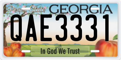 GA license plate QAE3331