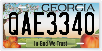 GA license plate QAE3340