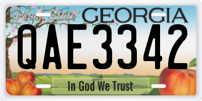 GA license plate QAE3342