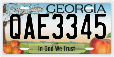 GA license plate QAE3345