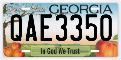 GA license plate QAE3350