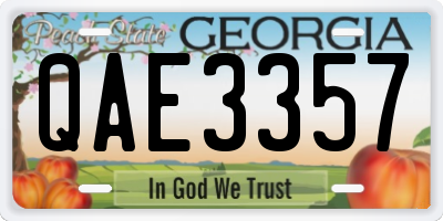 GA license plate QAE3357