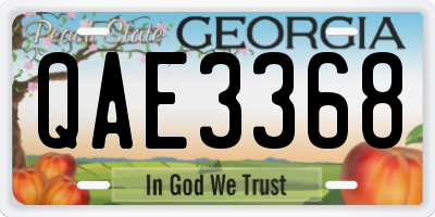 GA license plate QAE3368