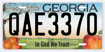 GA license plate QAE3370
