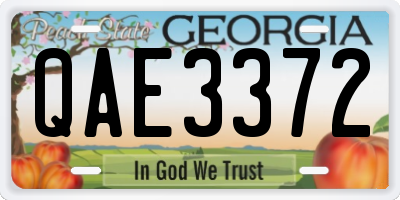 GA license plate QAE3372