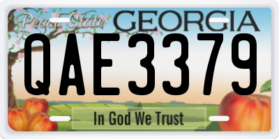 GA license plate QAE3379
