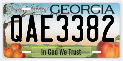 GA license plate QAE3382