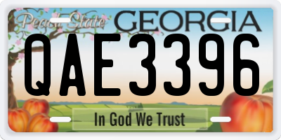 GA license plate QAE3396