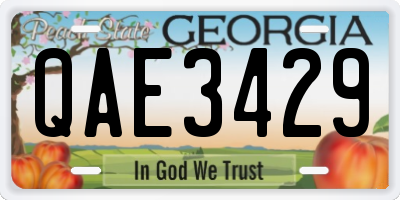 GA license plate QAE3429
