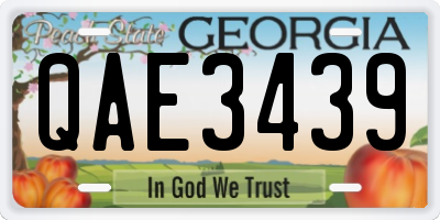 GA license plate QAE3439