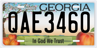 GA license plate QAE3460
