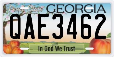 GA license plate QAE3462