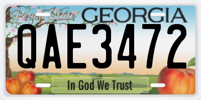 GA license plate QAE3472