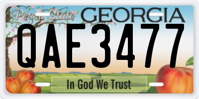 GA license plate QAE3477