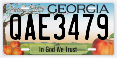 GA license plate QAE3479