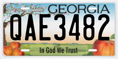 GA license plate QAE3482