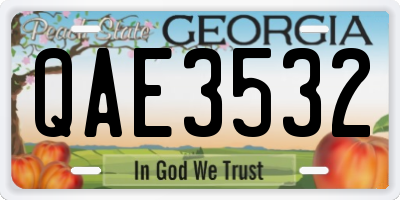 GA license plate QAE3532