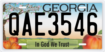 GA license plate QAE3546