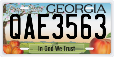 GA license plate QAE3563
