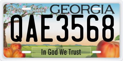 GA license plate QAE3568