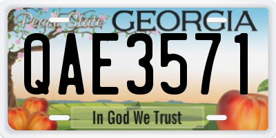 GA license plate QAE3571