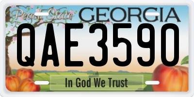 GA license plate QAE3590