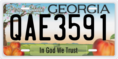 GA license plate QAE3591