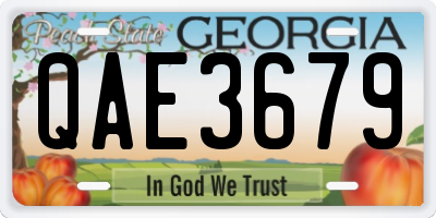 GA license plate QAE3679