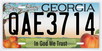 GA license plate QAE3714