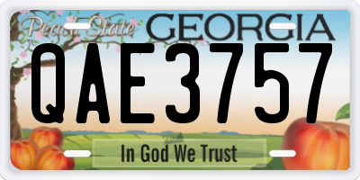 GA license plate QAE3757