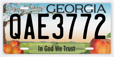 GA license plate QAE3772