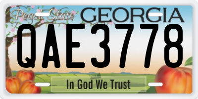 GA license plate QAE3778
